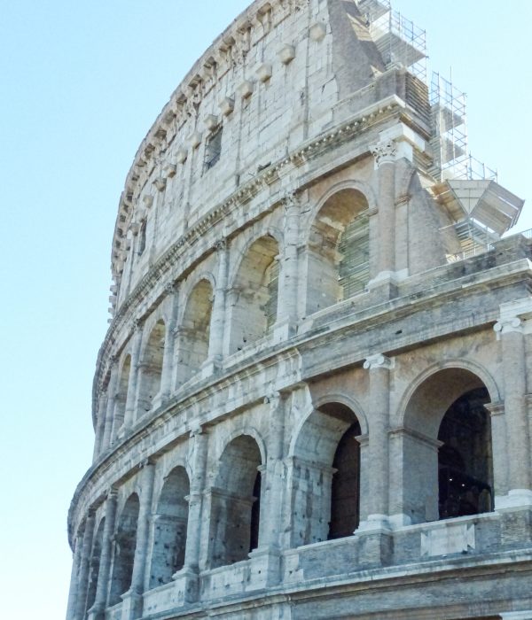 Rome Colosseum Closeup View from Metro Exit